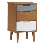 ZNTS Bedside Cabinet MOLDE Brown 40x35x65 cm Solid Wood Pine 350498