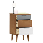 ZNTS Bedside Cabinet MOLDE Brown 40x35x65 cm Solid Wood Pine 350498