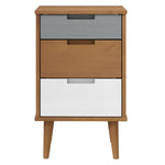 ZNTS Bedside Cabinet MOLDE Brown 40x35x65 cm Solid Wood Pine 350498