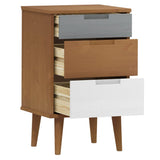 ZNTS Bedside Cabinet MOLDE Brown 40x35x65 cm Solid Wood Pine 350498