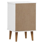 ZNTS Bedside Cabinet MOLDE White 40x35x65 cm Solid Wood Pine 350499