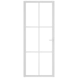 ZNTS Interior Door 83x201.5 cm White ESG Glass and Aluminium 350573