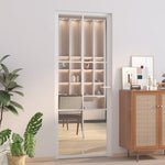 ZNTS Interior Door 83x201.5 cm White ESG Glass and Aluminium 350573