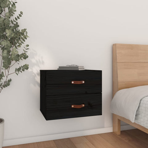 ZNTS Wall-mounted Bedside Cabinet Black 50x36x40 cm 820984