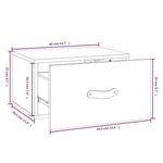 ZNTS Wall-mounted Bedside Cabinet Grey 40x29.5x22 cm 820990
