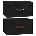 ZNTS Wall-mounted Bedside Cabinets 2 pcs Black 40x29.5x22 cm 820995