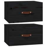 ZNTS Wall-mounted Bedside Cabinets 2 pcs Black 40x29.5x22 cm 820995