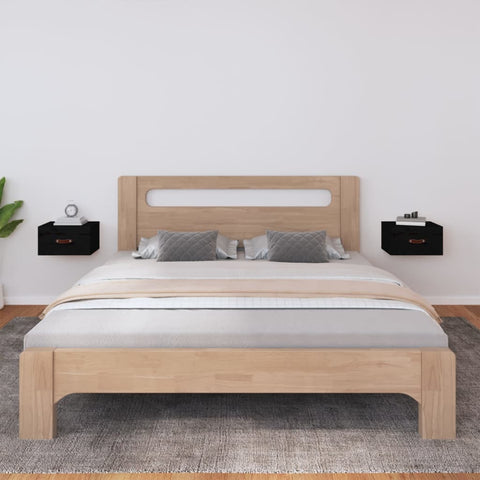 ZNTS Wall-mounted Bedside Cabinets 2 pcs Black 40x29.5x22 cm 820995