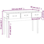 ZNTS Console Table 114x40x75 cm Solid Wood Pine 821754