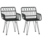 ZNTS Garden Chairs 2 pcs with Armrest Black 56x64x80 cm PE Rattan 319427