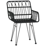 ZNTS Garden Chairs 2 pcs with Armrest Black 56x64x80 cm PE Rattan 319427