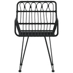 ZNTS Garden Chairs 2 pcs with Armrest Black 56x64x80 cm PE Rattan 319427