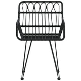ZNTS Garden Chairs 2 pcs with Armrest Black 56x64x80 cm PE Rattan 319427