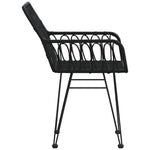 ZNTS Garden Chairs 2 pcs with Armrest Black 56x64x80 cm PE Rattan 319427