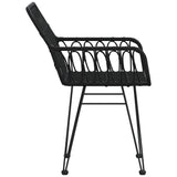 ZNTS Garden Chairs 2 pcs with Armrest Black 56x64x80 cm PE Rattan 319427