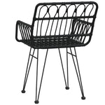 ZNTS Garden Chairs 2 pcs with Armrest Black 56x64x80 cm PE Rattan 319427
