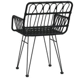 ZNTS Garden Chairs 2 pcs with Armrest Black 56x64x80 cm PE Rattan 319427