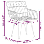ZNTS Garden Chairs 2 pcs with Armrest Black 56x64x80 cm PE Rattan 319427