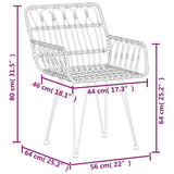 ZNTS Garden Chairs 2 pcs with Armrest Black 56x64x80 cm PE Rattan 319427