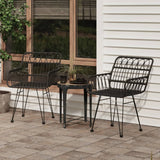 ZNTS Garden Chairs 2 pcs with Armrest Black 56x64x80 cm PE Rattan 319427