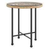 ZNTS Dining Table 50 cmTempered Glass and Steel 319432