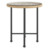ZNTS Dining Table 50 cmTempered Glass and Steel 319432