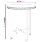 ZNTS Dining Table 50 cmTempered Glass and Steel 319432