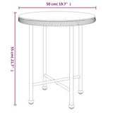 ZNTS Dining Table 50 cmTempered Glass and Steel 319432