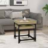 ZNTS Side Tables 2 pcs Sonoma Oak Engineered Wood 823283