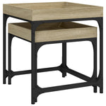ZNTS Side Tables 2 pcs Sonoma Oak Engineered Wood 823283