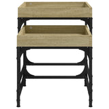 ZNTS Side Tables 2 pcs Sonoma Oak Engineered Wood 823283