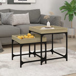 ZNTS Side Tables 2 pcs Sonoma Oak Engineered Wood 823283