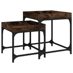 ZNTS Side Tables 2 pcs Smoked Oak Engineered Wood 823284