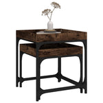 ZNTS Side Tables 2 pcs Smoked Oak Engineered Wood 823284