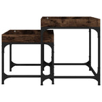 ZNTS Side Tables 2 pcs Smoked Oak Engineered Wood 823284