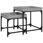 ZNTS Side Tables 2 pcs Grey Sonoma Engineered Wood 823285