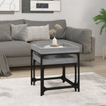 ZNTS Side Tables 2 pcs Grey Sonoma Engineered Wood 823285