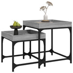 ZNTS Side Tables 2 pcs Grey Sonoma Engineered Wood 823285