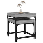 ZNTS Side Tables 2 pcs Grey Sonoma Engineered Wood 823285