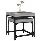 ZNTS Side Tables 2 pcs Grey Sonoma Engineered Wood 823285