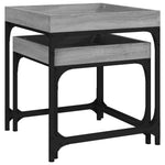 ZNTS Side Tables 2 pcs Grey Sonoma Engineered Wood 823285