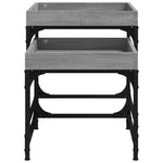ZNTS Side Tables 2 pcs Grey Sonoma Engineered Wood 823285