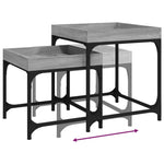 ZNTS Side Tables 2 pcs Grey Sonoma Engineered Wood 823285