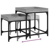 ZNTS Side Tables 2 pcs Grey Sonoma Engineered Wood 823285