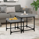 ZNTS Side Tables 2 pcs Grey Sonoma Engineered Wood 823285