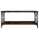 ZNTS Coffee Table Smoked Oak 100x50x45 cm Engineered Wood and Iron 823309