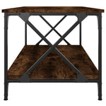 ZNTS Coffee Table Smoked Oak 100x50x45 cm Engineered Wood and Iron 823309