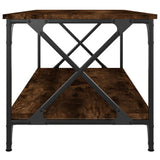 ZNTS Coffee Table Smoked Oak 100x50x45 cm Engineered Wood and Iron 823309