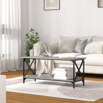 ZNTS Coffee Table Grey Sonoma 100x45x45 cm Engineered Wood and Iron 823315