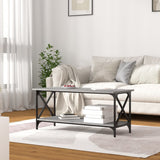 ZNTS Coffee Table Grey Sonoma 100x45x45 cm Engineered Wood and Iron 823315